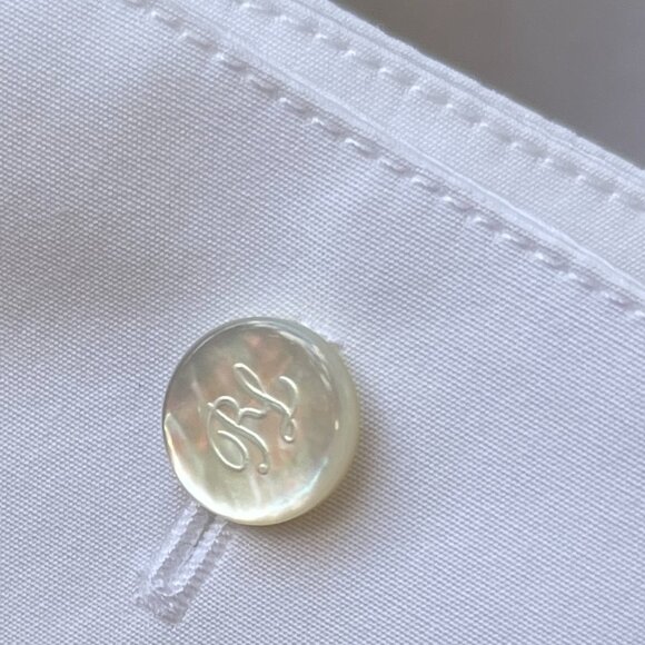 NWOT $995 Ralph Lauren Purple label Cormac Bow White Shirt - Picture 15 of 17